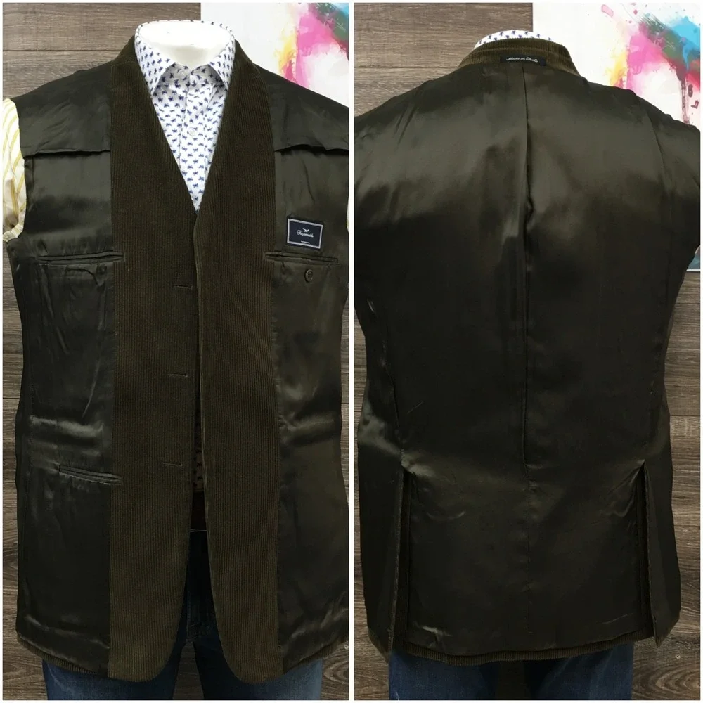 FACONNABLE Mens  Corduroy Blazer Sport Coat Casual Jacket Size‎ 42L Classic Suit